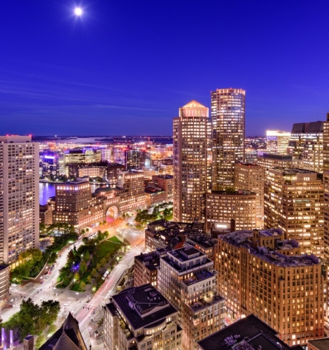 Boston Financial District Cityscape