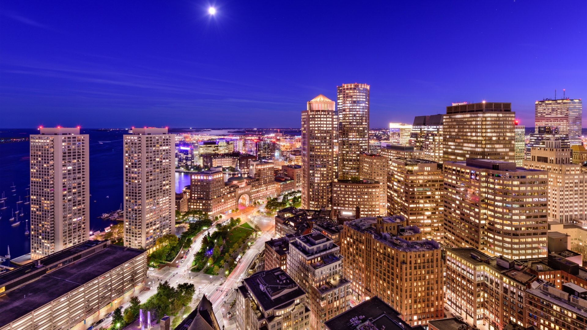 Boston Financial District Cityscape